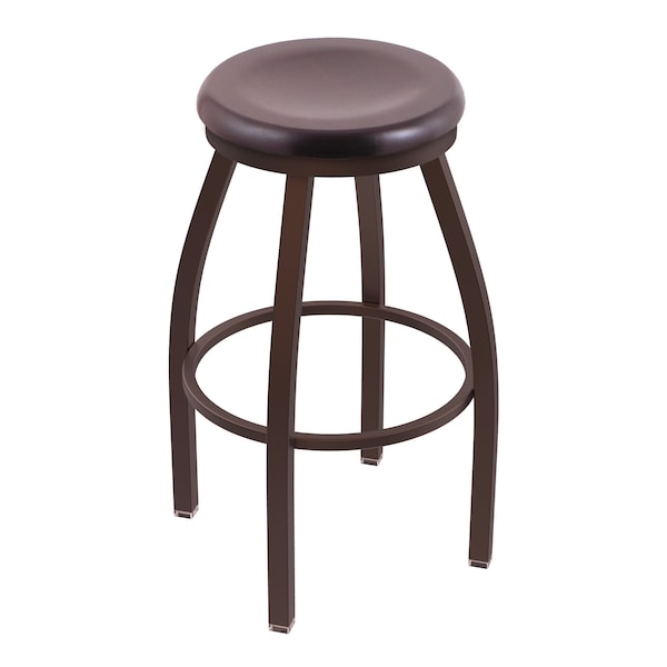 25" Swivel Counter Stool, Bronze Finish, Dark Cherry Maple Seat